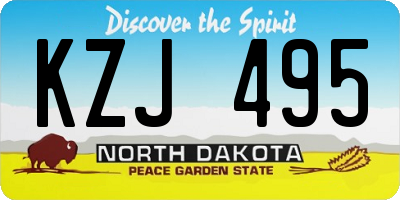 ND license plate KZJ495