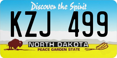 ND license plate KZJ499