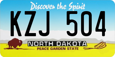 ND license plate KZJ504