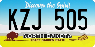 ND license plate KZJ505