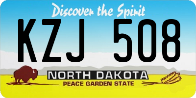 ND license plate KZJ508