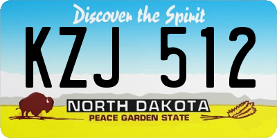ND license plate KZJ512