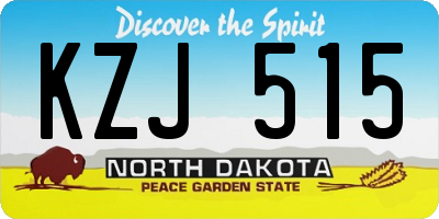 ND license plate KZJ515