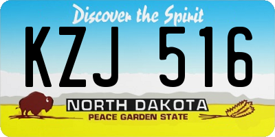 ND license plate KZJ516