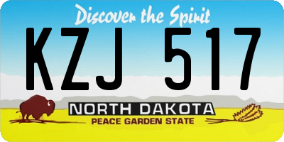 ND license plate KZJ517