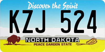 ND license plate KZJ524