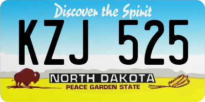 ND license plate KZJ525