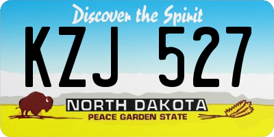 ND license plate KZJ527