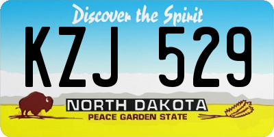 ND license plate KZJ529