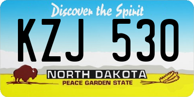ND license plate KZJ530