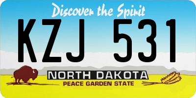 ND license plate KZJ531