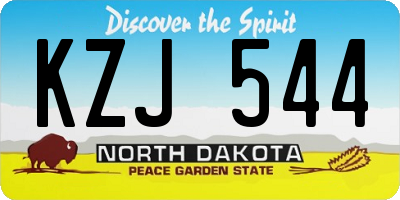 ND license plate KZJ544
