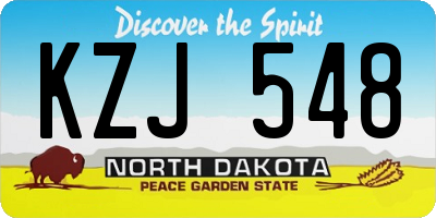 ND license plate KZJ548
