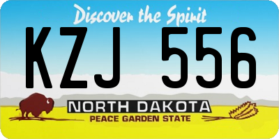 ND license plate KZJ556