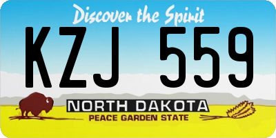 ND license plate KZJ559