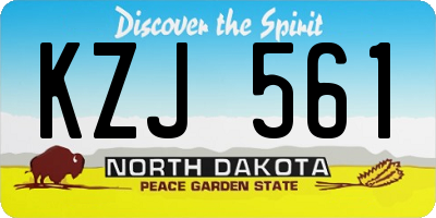 ND license plate KZJ561