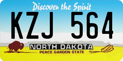 ND license plate KZJ564