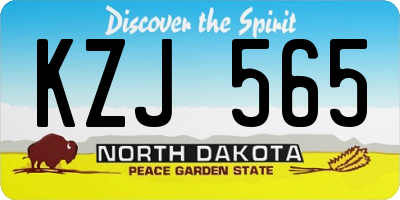 ND license plate KZJ565
