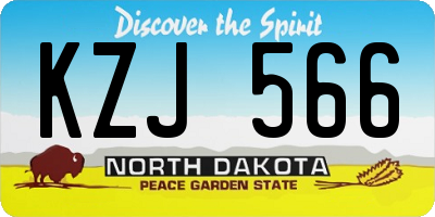 ND license plate KZJ566
