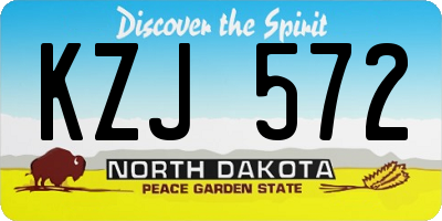 ND license plate KZJ572