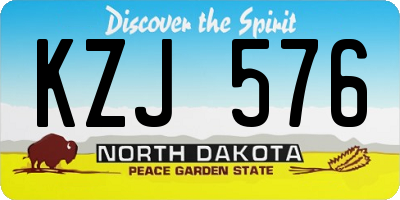 ND license plate KZJ576