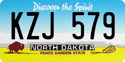 ND license plate KZJ579