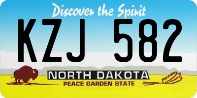 ND license plate KZJ582