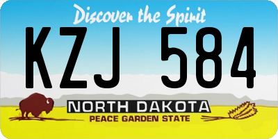 ND license plate KZJ584