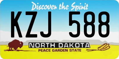 ND license plate KZJ588