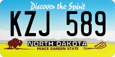 ND license plate KZJ589