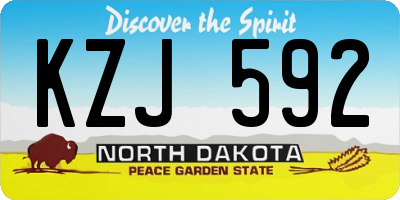 ND license plate KZJ592