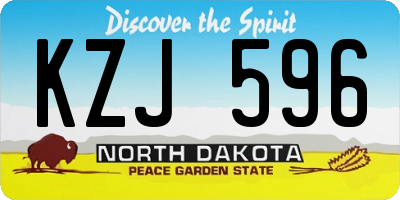 ND license plate KZJ596