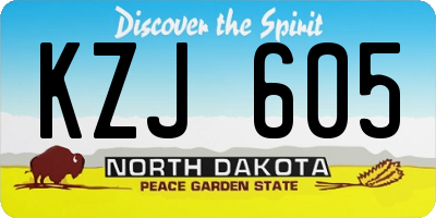 ND license plate KZJ605