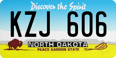 ND license plate KZJ606