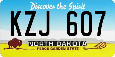 ND license plate KZJ607