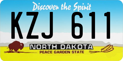 ND license plate KZJ611