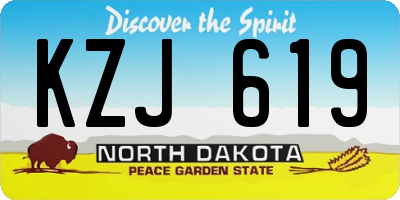 ND license plate KZJ619