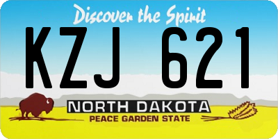 ND license plate KZJ621