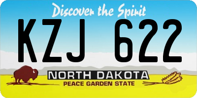 ND license plate KZJ622