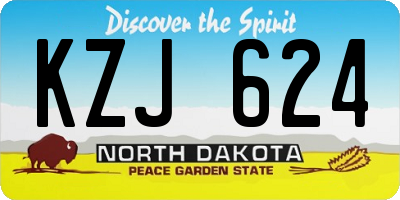 ND license plate KZJ624