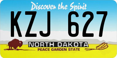 ND license plate KZJ627