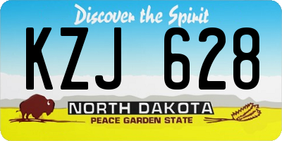 ND license plate KZJ628