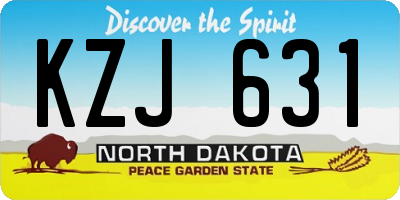 ND license plate KZJ631