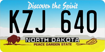 ND license plate KZJ640