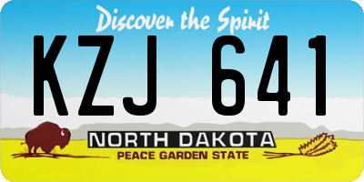 ND license plate KZJ641
