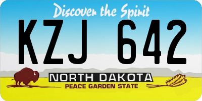 ND license plate KZJ642