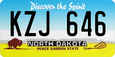 ND license plate KZJ646