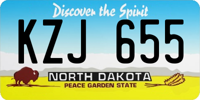 ND license plate KZJ655