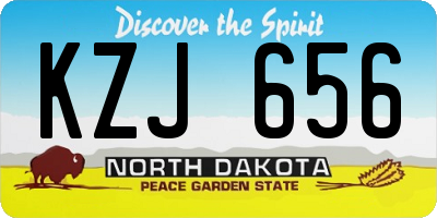 ND license plate KZJ656