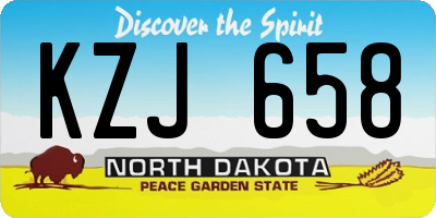 ND license plate KZJ658